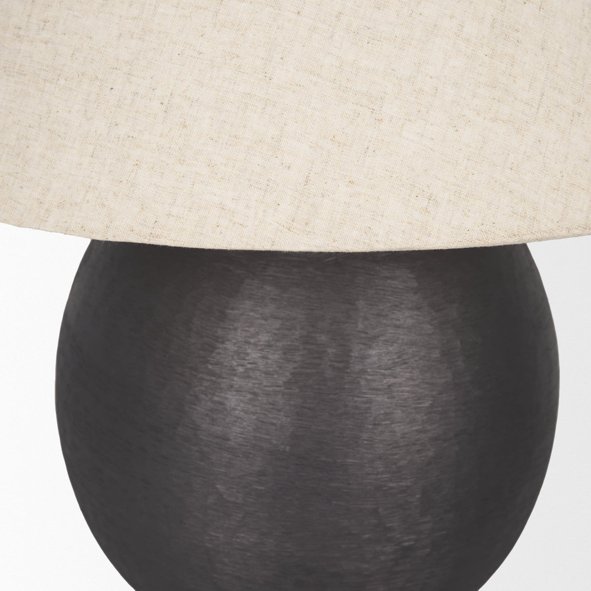 Sadiyah Black Brushed Metal w/ Beige Shade Table Lamp by Mercana at Eve Furniture