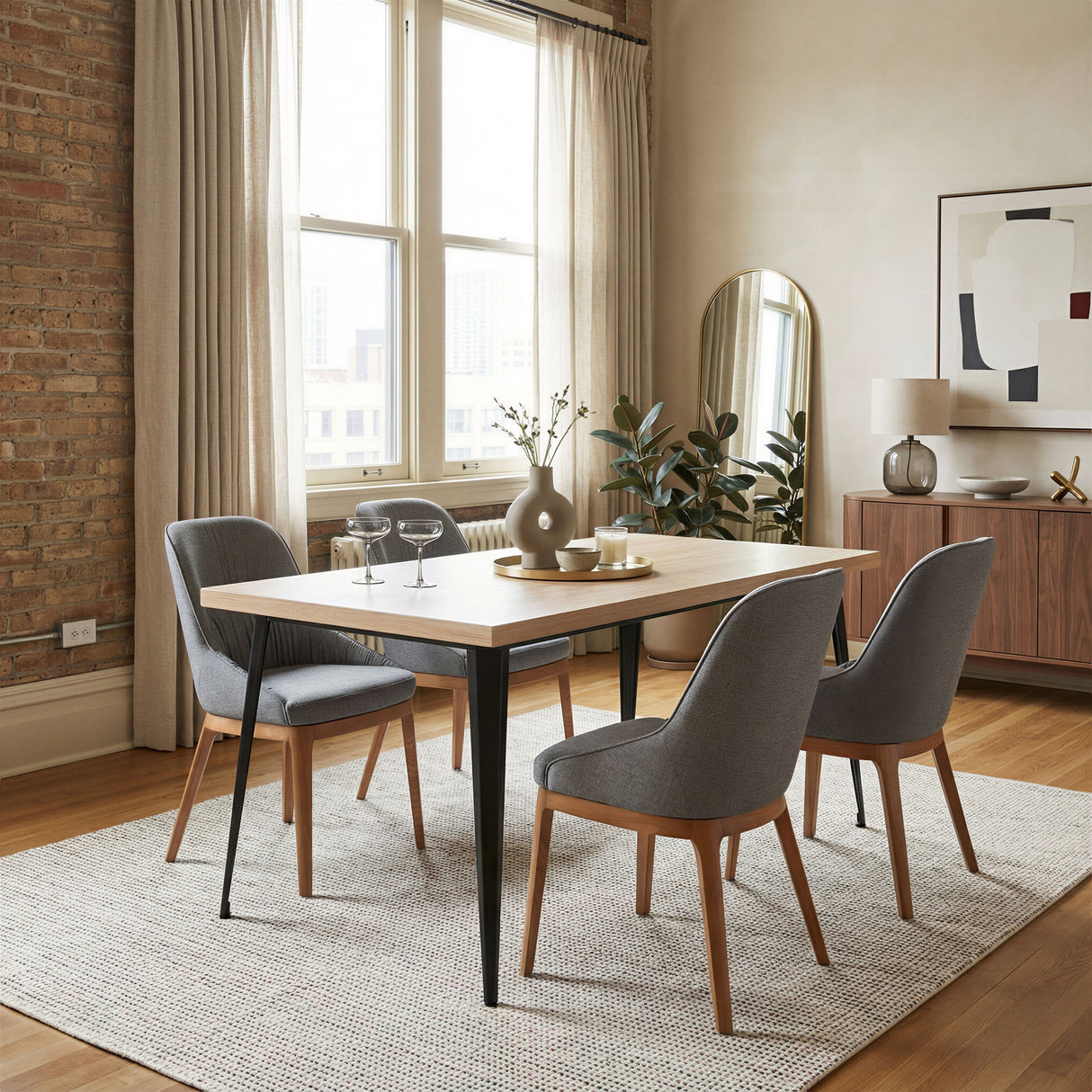 Saelen Natural Dining Table by Zuomod at Eve Furniture