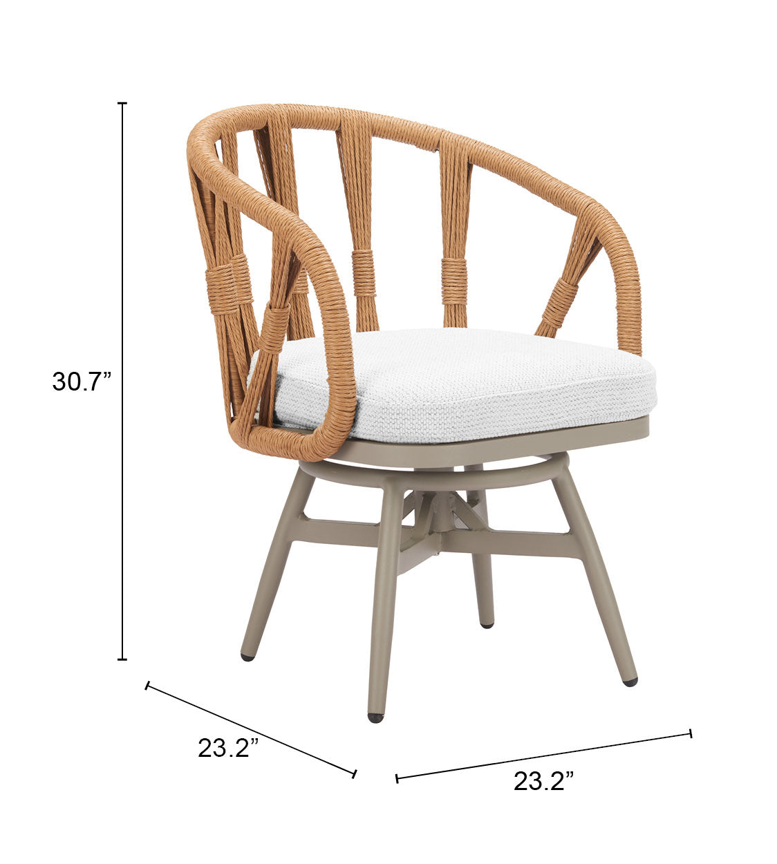 Safal Multicolor Outdoor Swivel Dining Chair by Zuomod at Eve Furniture