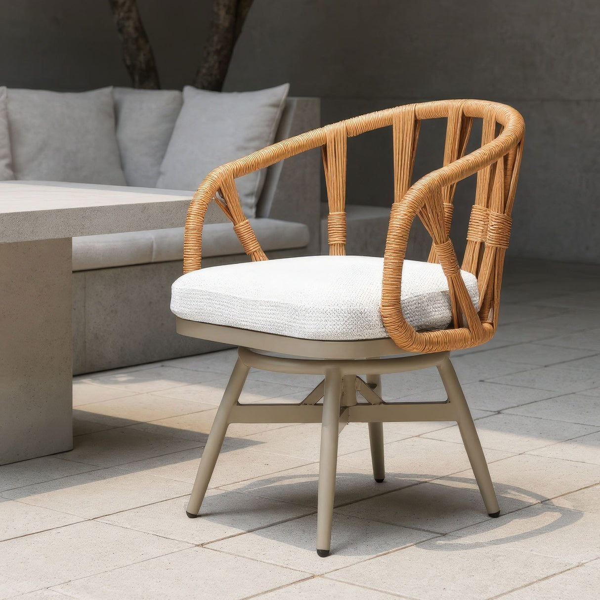 Safal Multicolor Outdoor Swivel Dining Chair by Zuomod at Eve Furniture