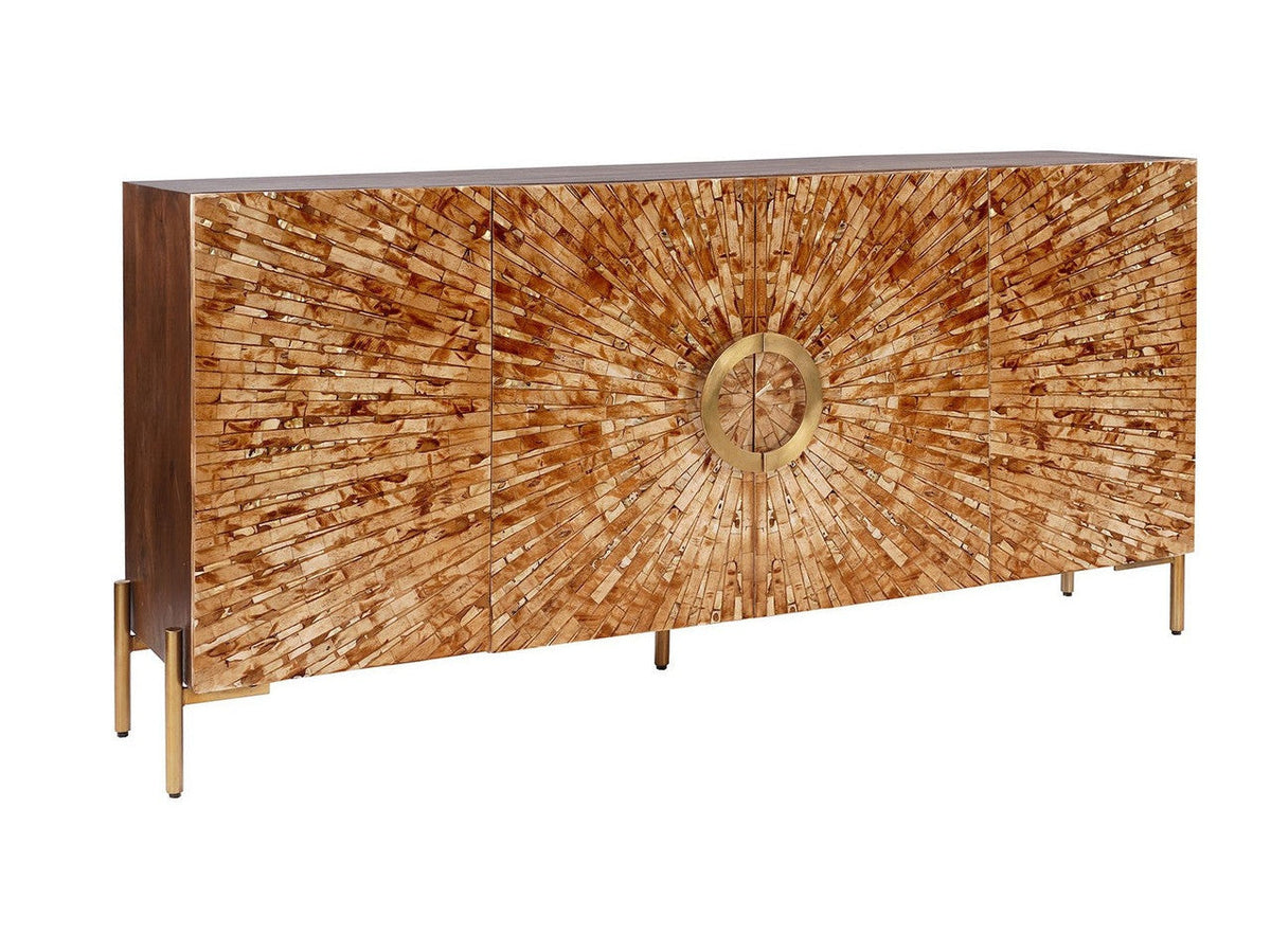 Safari Brown/Gold Bone İnlay Sideboard by Crestview at Eve Furniture