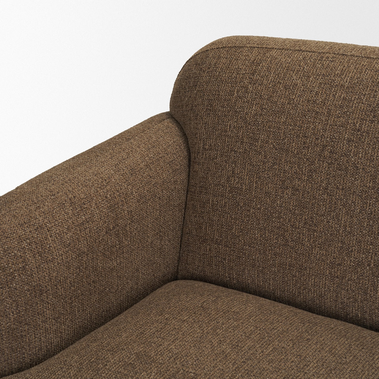 Saga Textured Brown Plush Fabric 3 Seater Sofa by Mercana at Eve Furniture