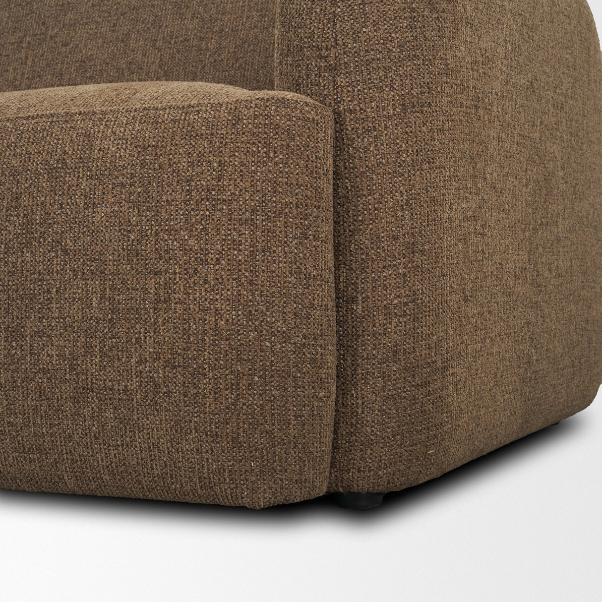 Saga Textured Brown Plush Fabric 3 Seater Sofa by Mercana at Eve Furniture