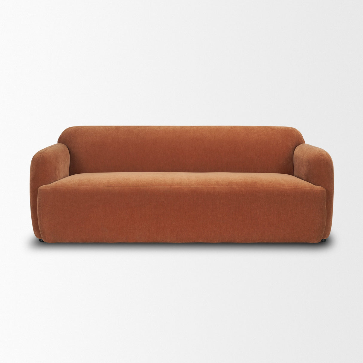 Saga Stonewashed Rust Chenille Fabric 3 Seater Sofa by Mercana at Eve Furniture