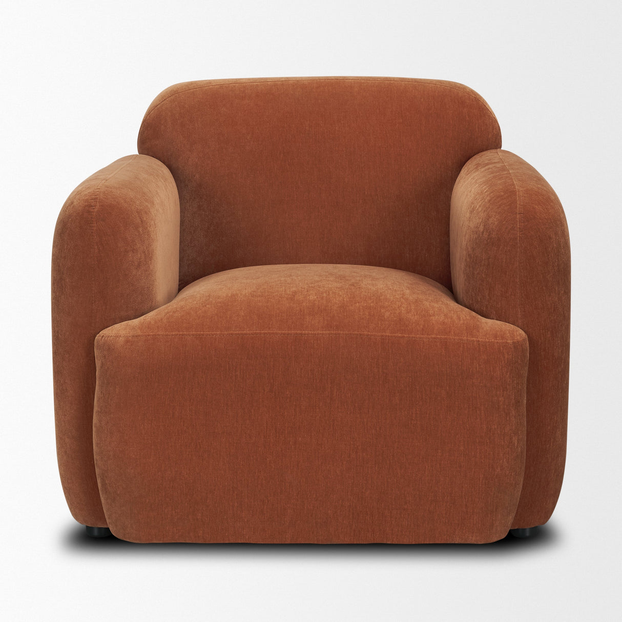 Saga Stonewashed Rust Chenille Fabric Upholstered Chair by Mercana at Eve Furniture