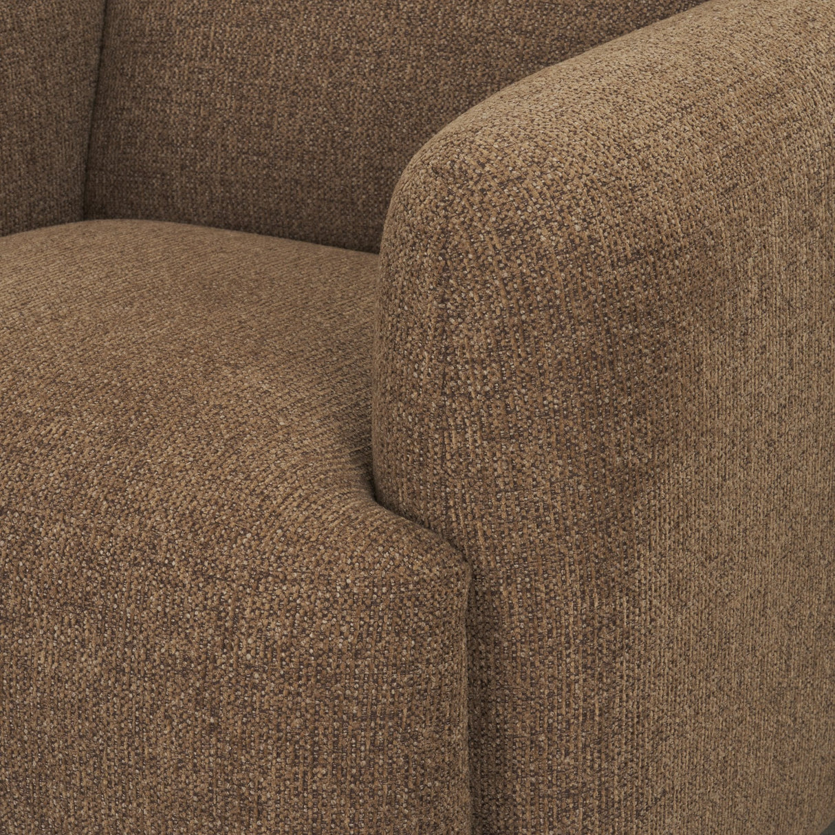 Saga Textured Brown Plush Fabric Upholstered Chair by Mercana at Eve Furniture