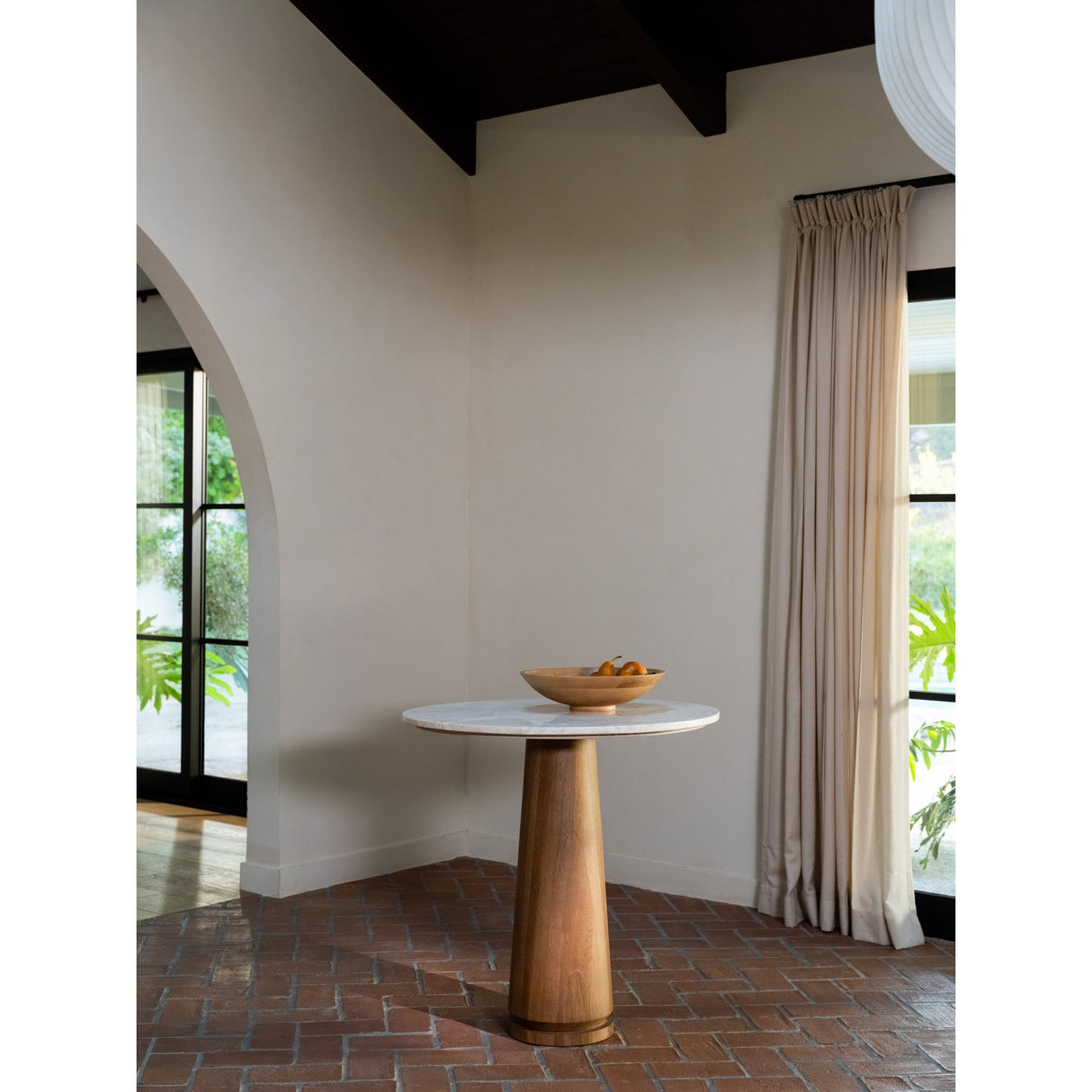 Sage Cosmos Beige Marble/Dark Brown Cafe Table by Moe's Home at Eve Furniture