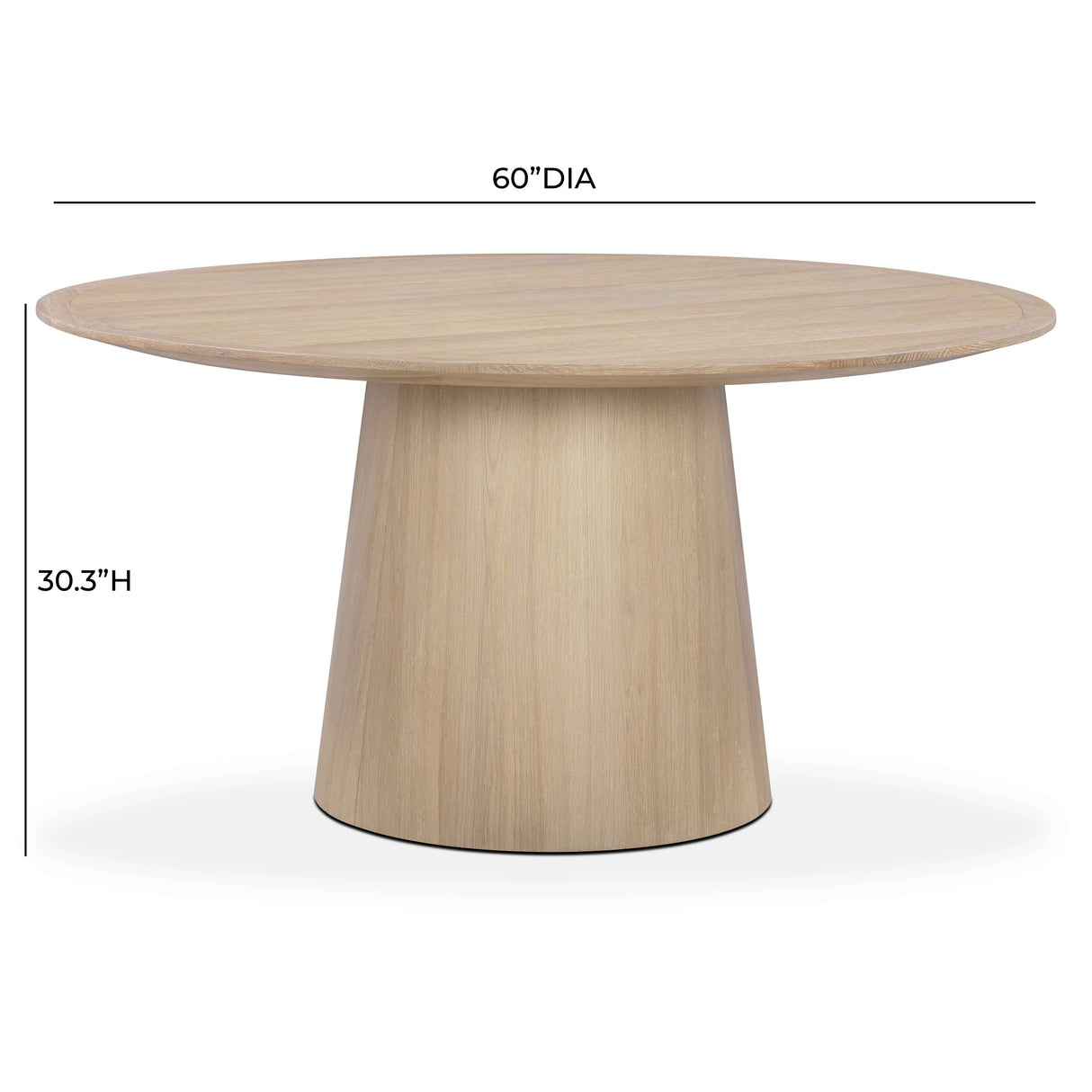 Sahara Round Oak Dining Table (41"-60") by TOV Furniture at Eve Furniture
