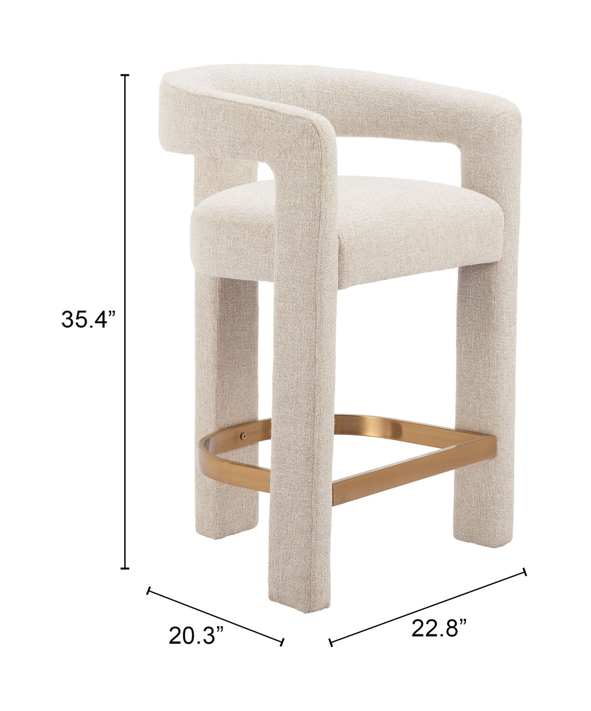 Saiko Beige Barstool by Zuomod at Eve Furniture