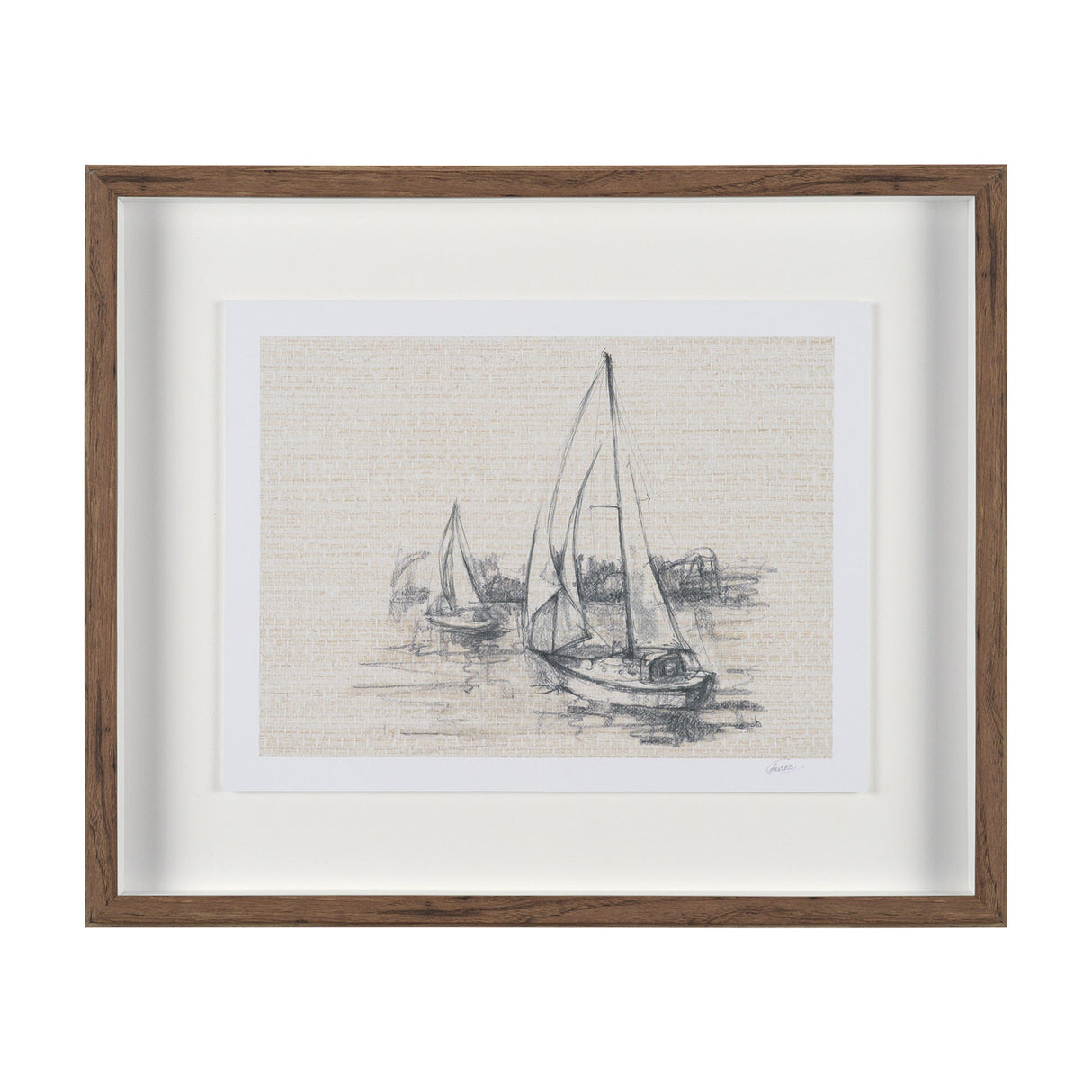 Sail Away III by Mercana Studio a Hand Embellished Framed Art Print Matted under Glass by Mercana at Eve Furniture