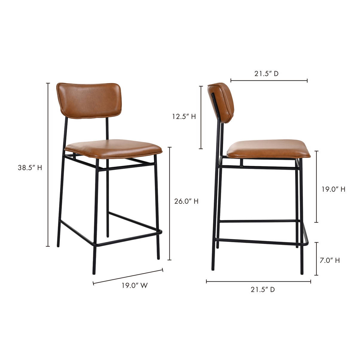 Sailor Brown Counter Stool by MOES at Eve Furniture