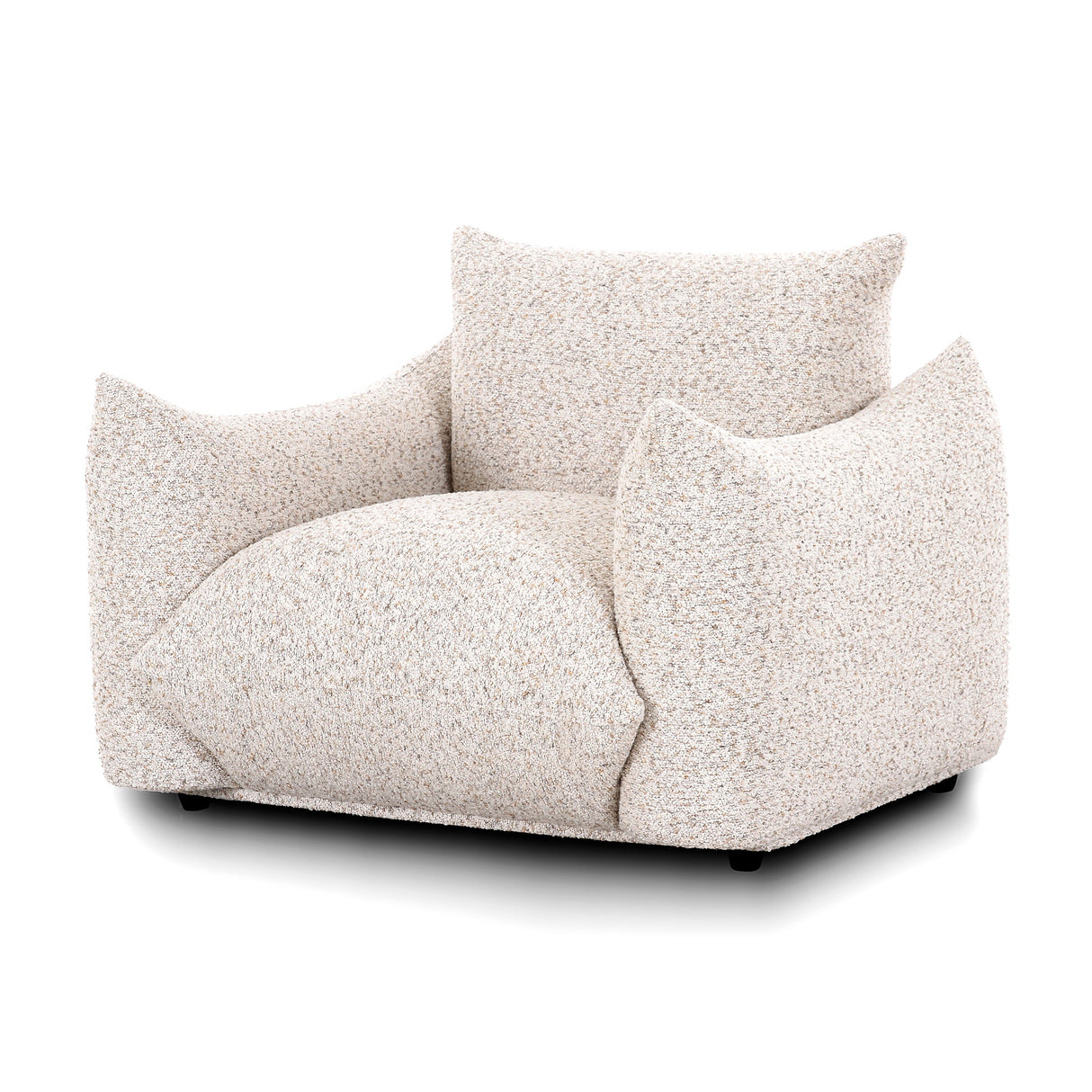 Saint Tropez Nubby Fabric Armchair in Sand by TOV Furniture at Eve Furniture