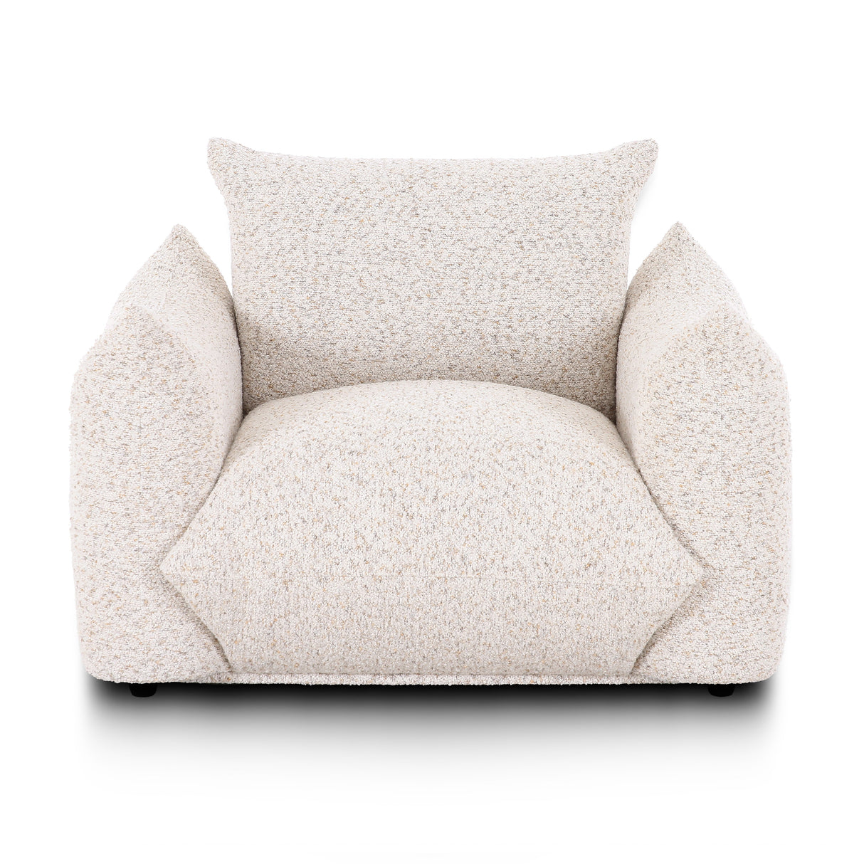 Saint Tropez Nubby Fabric Armchair in Sand by TOV Furniture at Eve Furniture