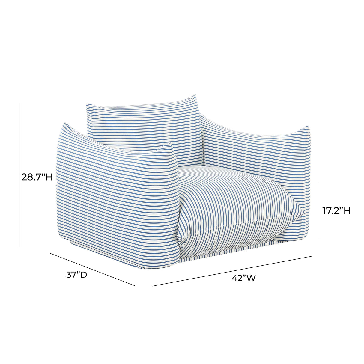 Saint Tropez Striped Stuffed Indoor / Outdoor Armchair by TOV Furniture at Eve Furniture