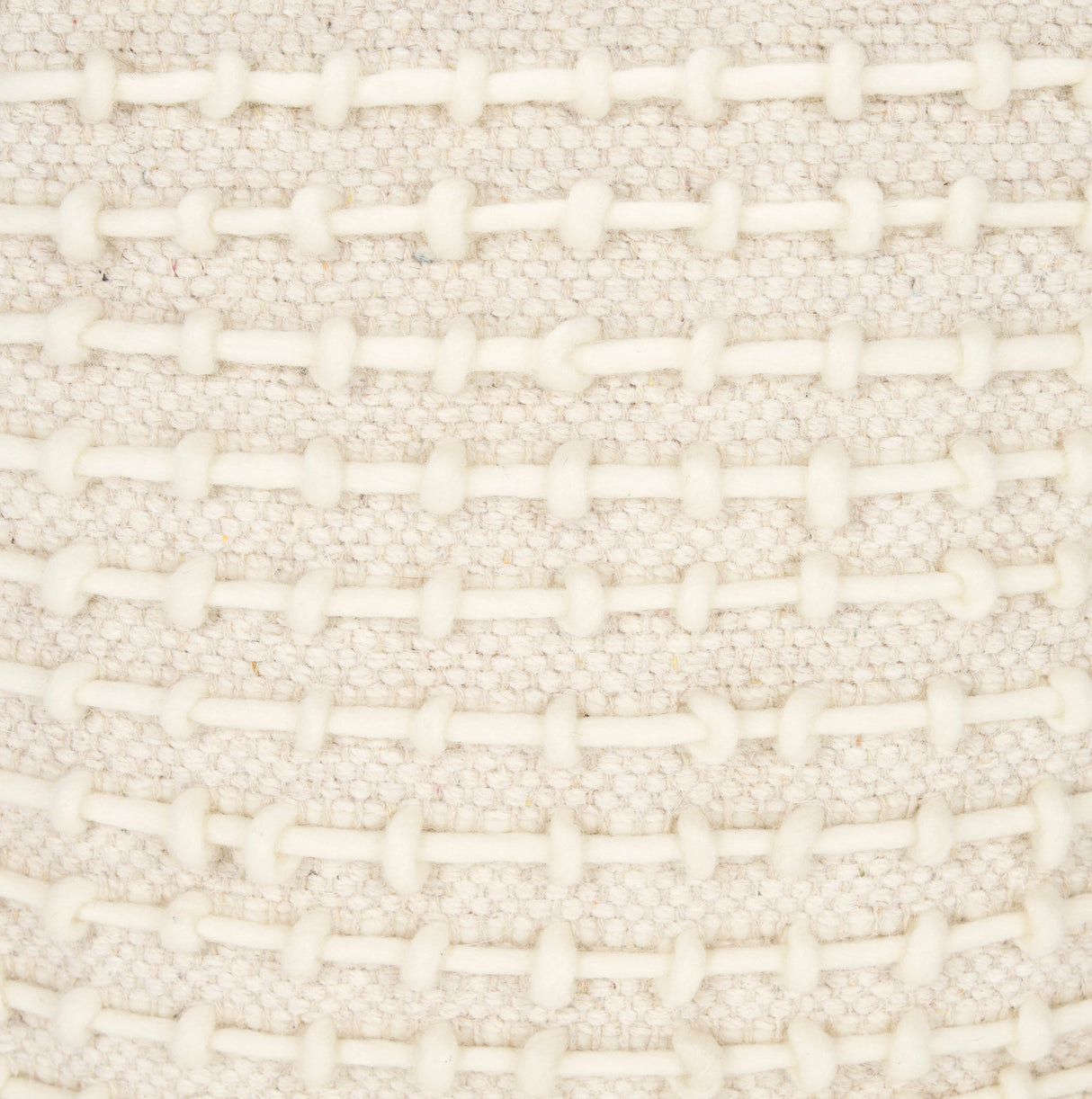 Sakaye Beige w/ Cream Stitched Patterned Pouf by Mercana at Eve Furniture