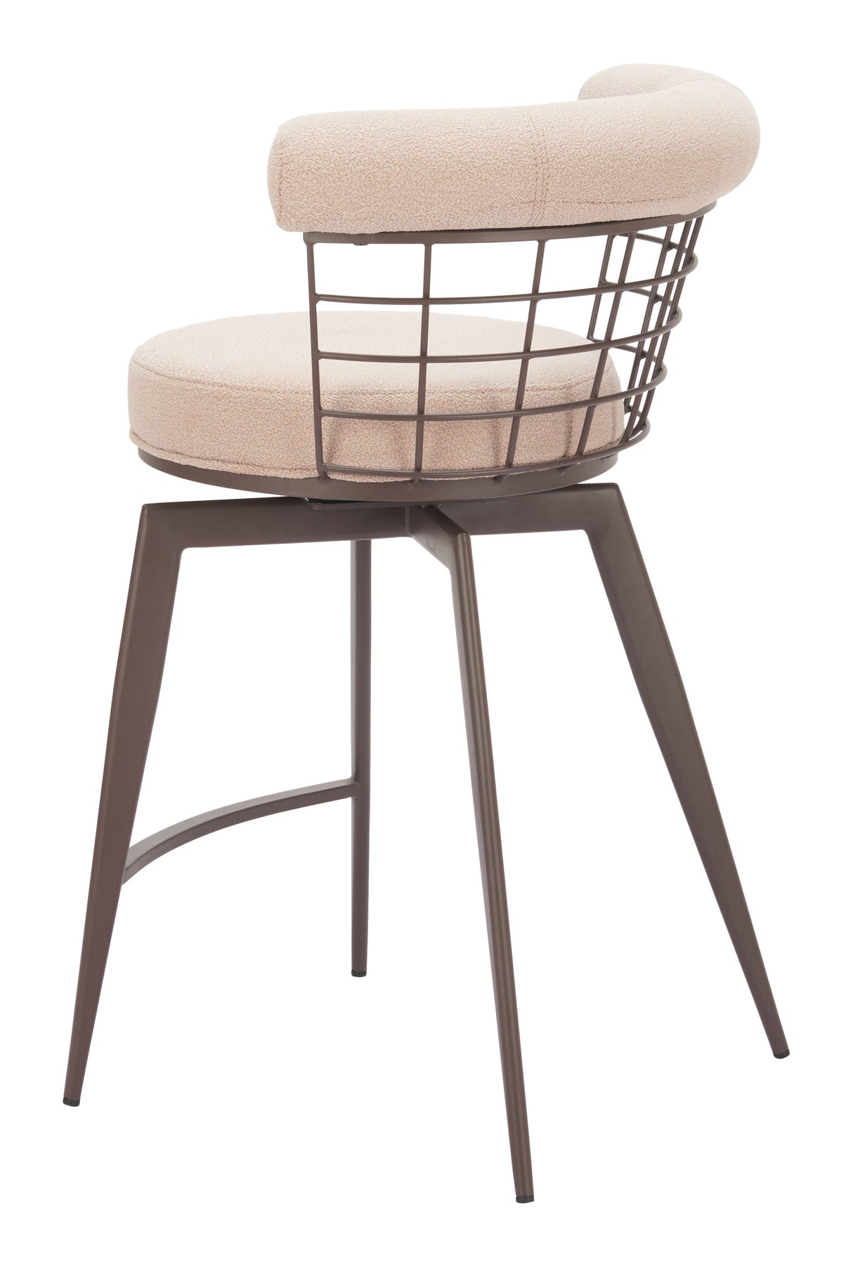 Saku Beige & Brown Swivel Counter Stool by Zuomod at Eve Furniture