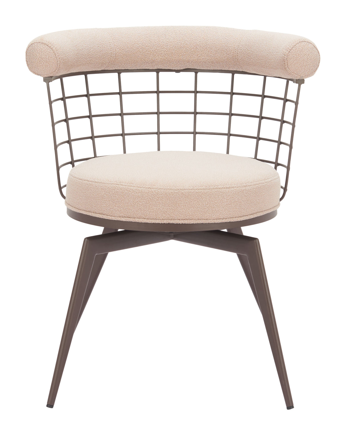 Saku Beige & Brown Swivel Dining Chair by Zuomod at Eve Furniture