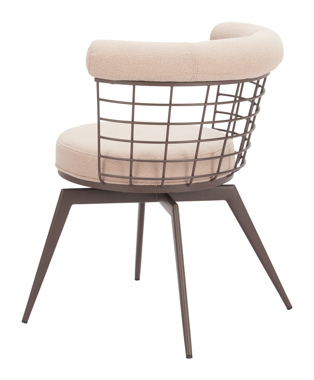 Saku Beige & Brown Swivel Dining Chair by Zuomod at Eve Furniture