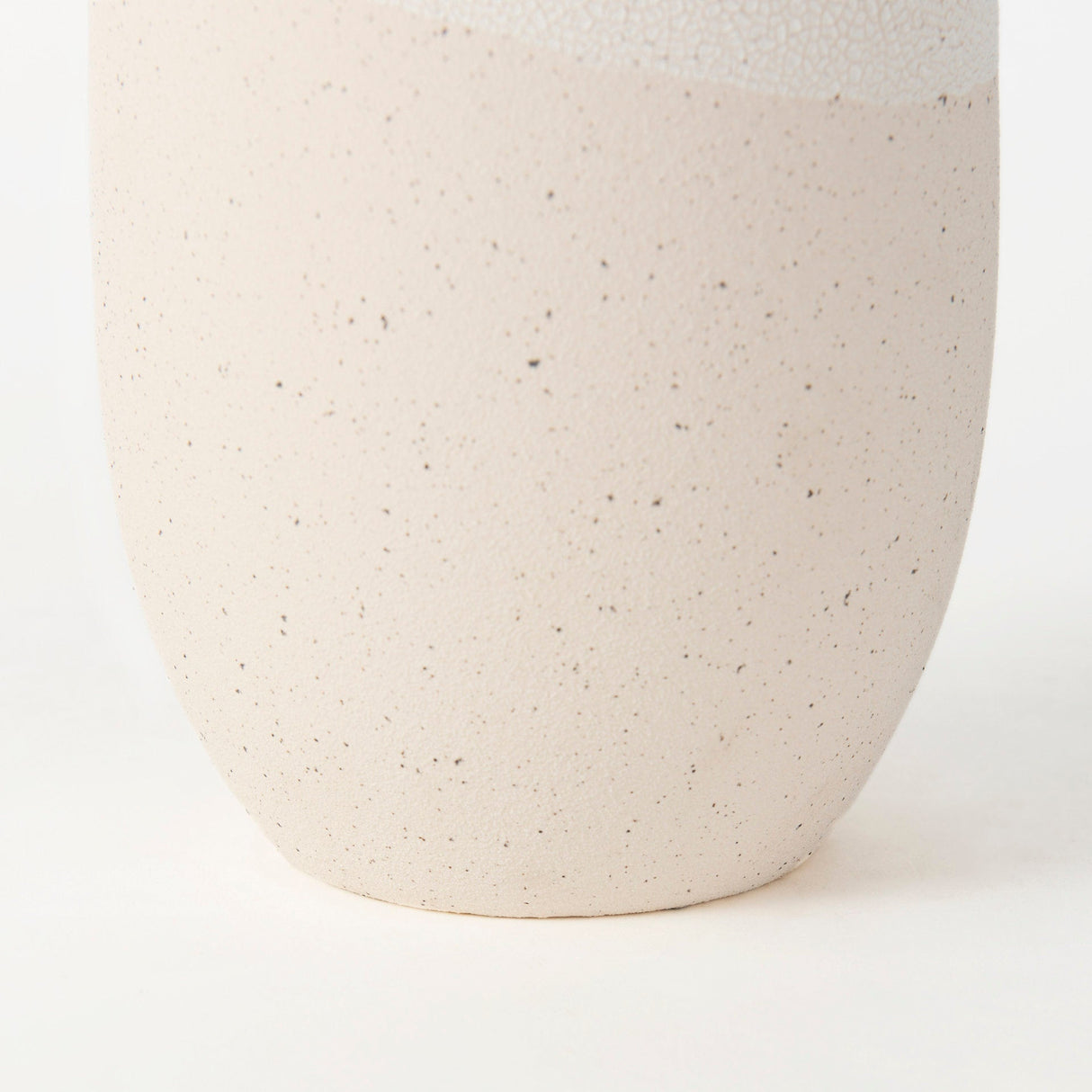 Salar 5.9L x 5.9W x 14.0H Cream Conical Crackled Ceramic Vase by Mercana at Eve Furniture