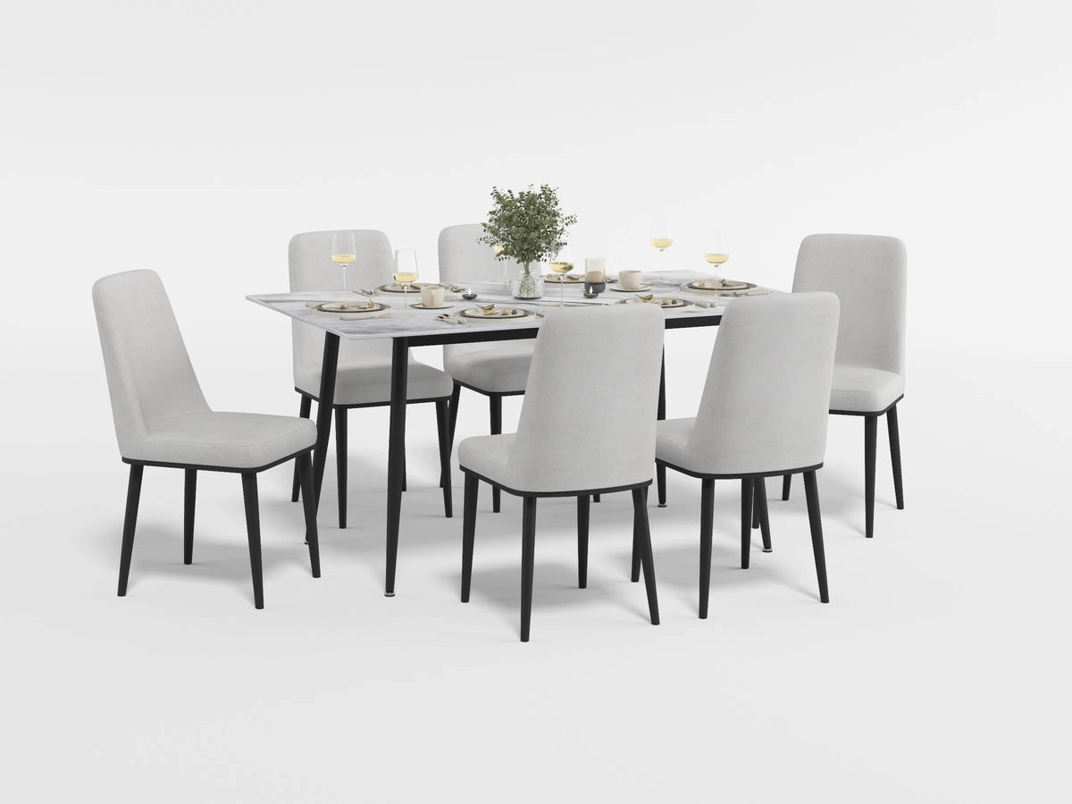 Salerno Beige Velvet Dining Chair, Set of 2 by Homelegance at Eve Furniture