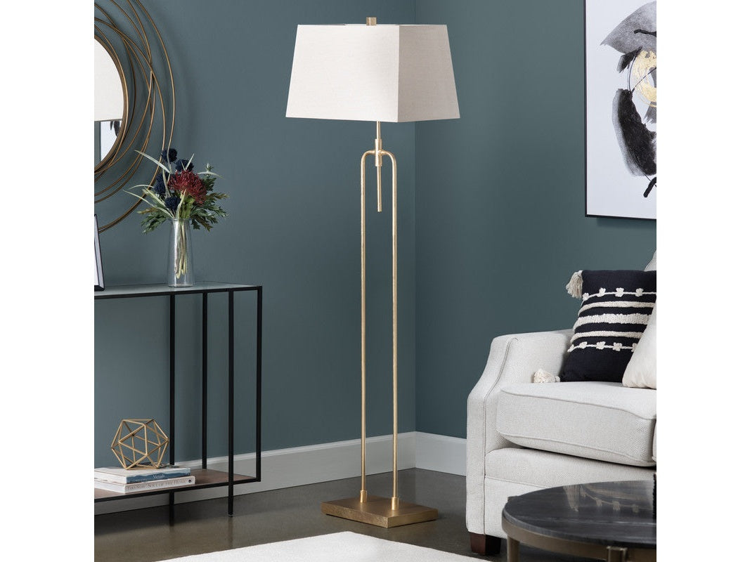 Salinas Gold Floor Lamp by Crestview at Eve Furniture