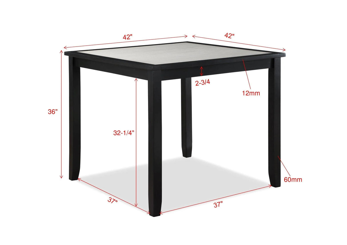 Salvador Black and White 5-Piece Counter Height Dining Set by Crown Mark at Eve Furniture