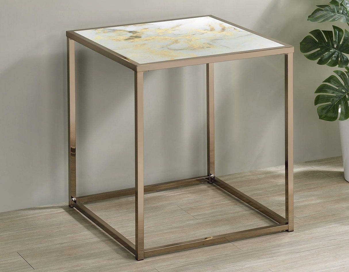 Salvador Faux-Marble End Table by Steve Silver at Eve Furniture
