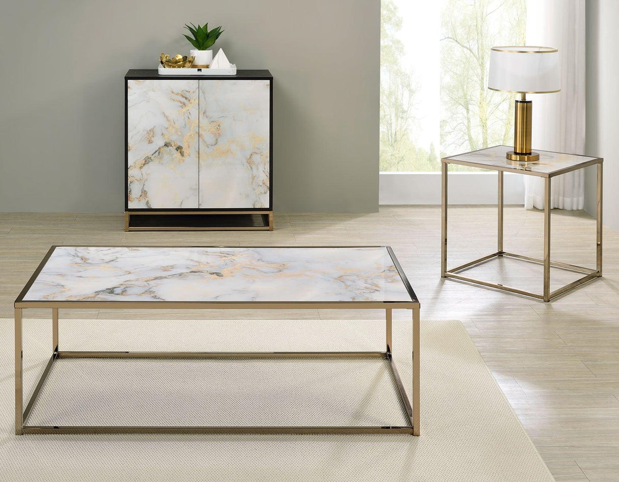 Salvador Faux-Marble End Table by Steve Silver at Eve Furniture