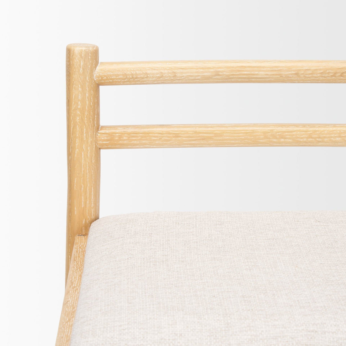 Sam Counter Stool W/ Light Brown Wood Frame and Beige Upholstered Seat by Mercana at Eve Furniture