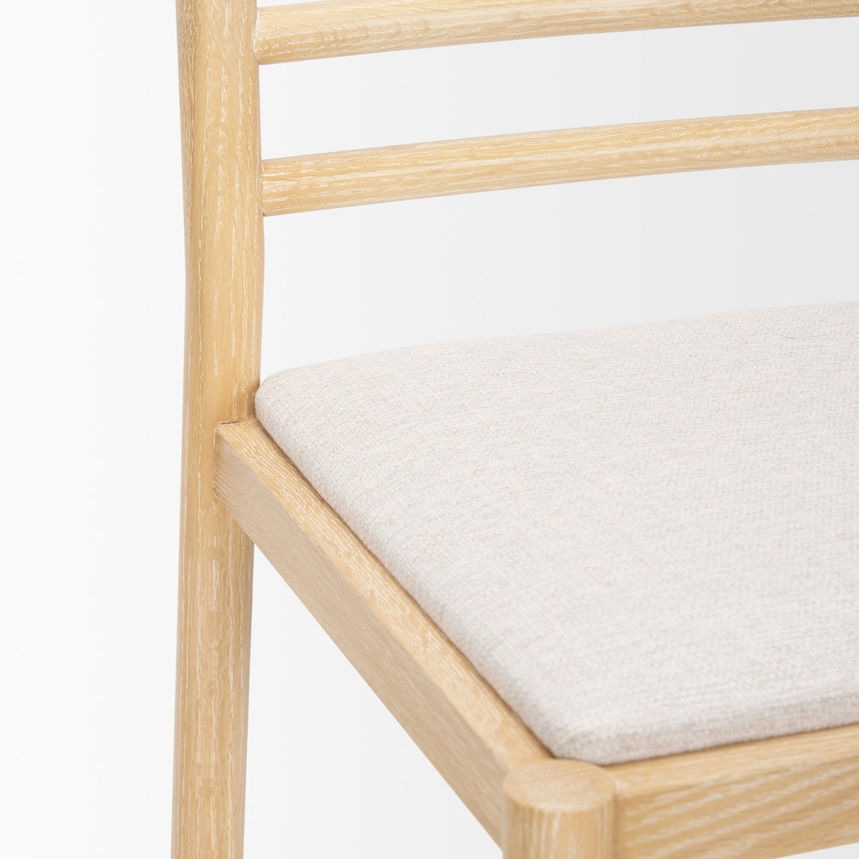 Sam Counter Stool W/ Light Brown Wood Frame and Beige Upholstered Seat by Mercana at Eve Furniture