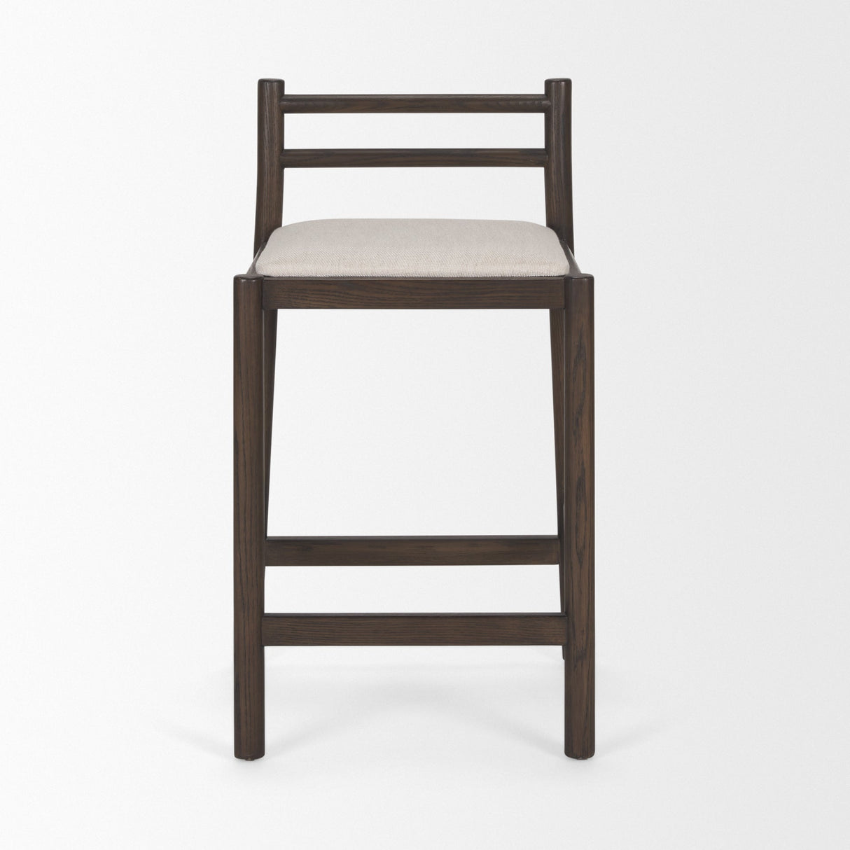 Sam Dark Brown Wood w/ Cream Fabric Counter Stool by Mercana at Eve Furniture