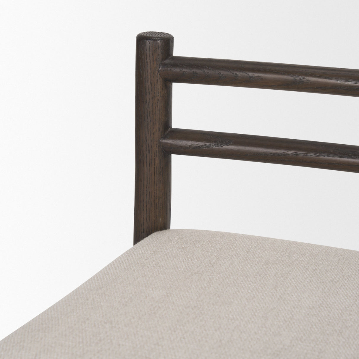 Sam Dark Brown Wood w/ Cream Fabric Counter Stool by Mercana at Eve Furniture