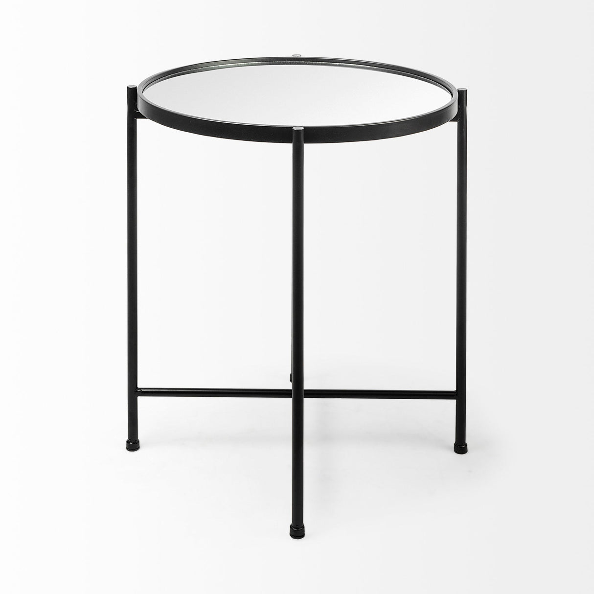 Samantha (Small) Black Mirror Top Accent Table by Mercana at Eve Furniture