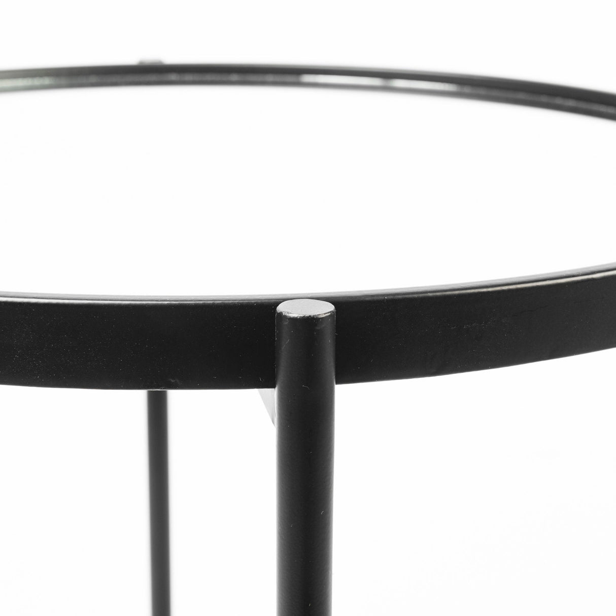 Samantha (Small) Black Mirror Top Accent Table by Mercana at Eve Furniture