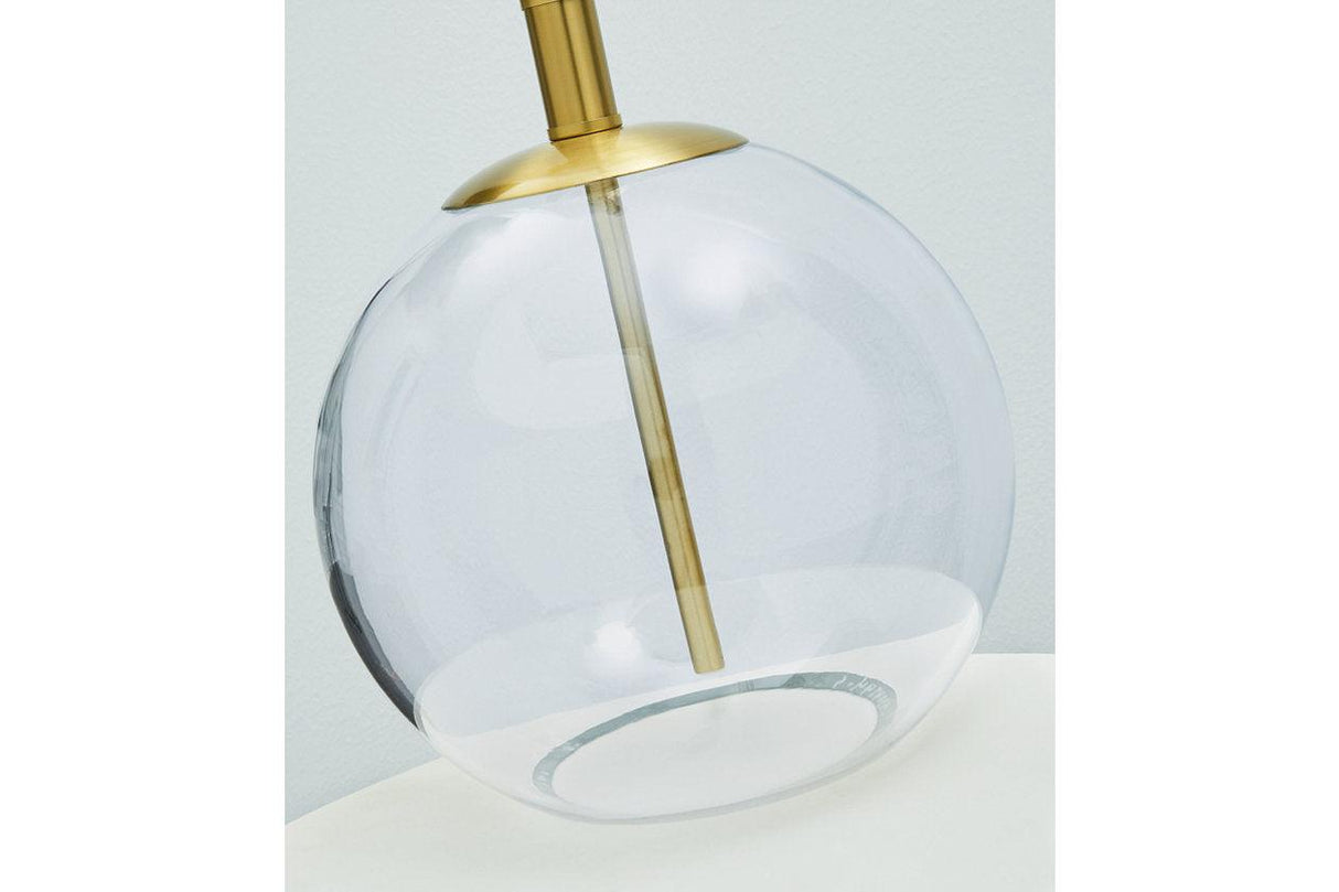 Samder Clear/Brass Finish Table Lamp by Ashley at Eve Furniture