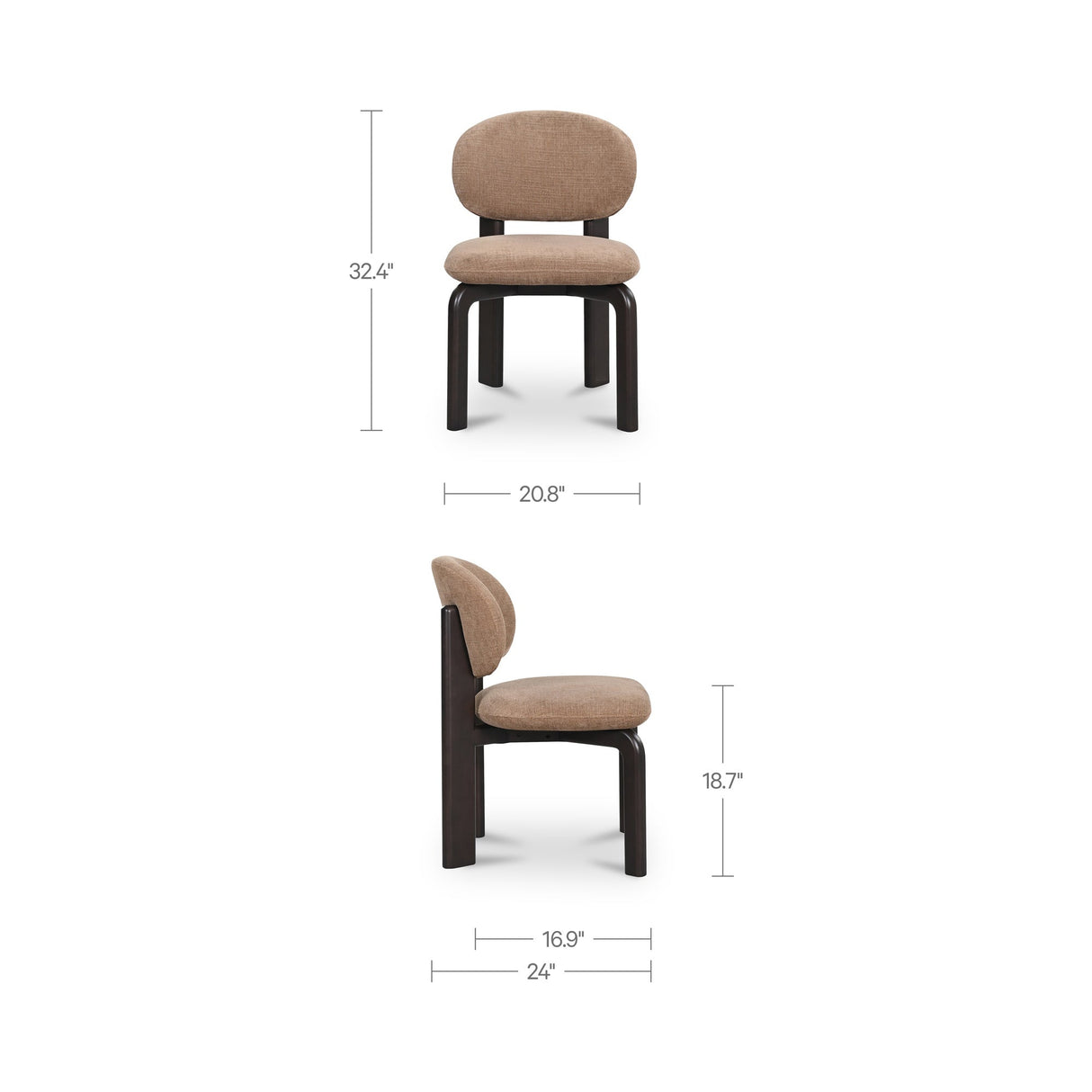 Sami Brown/Black Dining Chair (Set of 2) by MOES at Eve Furniture
