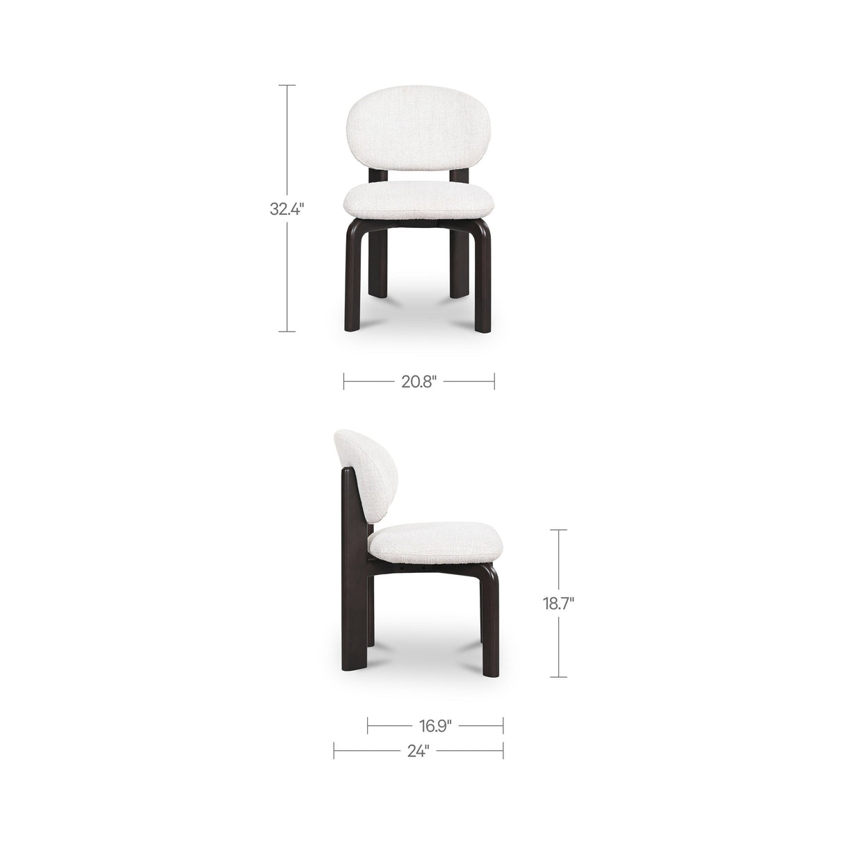 Sami White/Black Dining Chair (Set of 2) by MOES at Eve Furniture