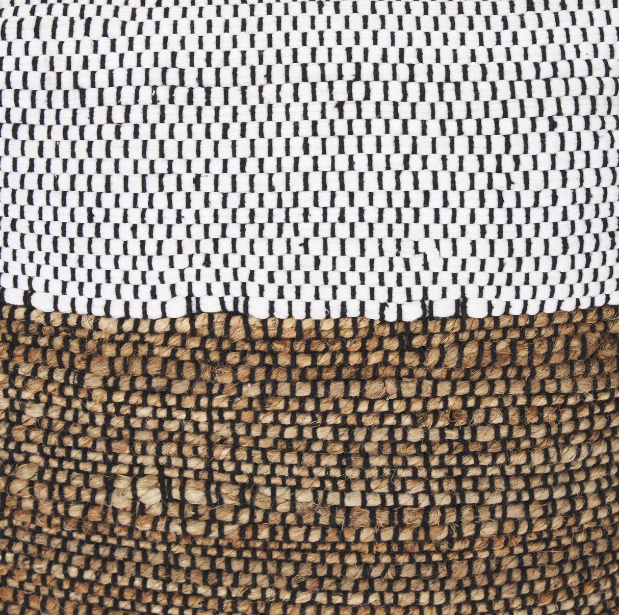 Samiya Jute w/ White Cotton Pouf by Mercana at Eve Furniture