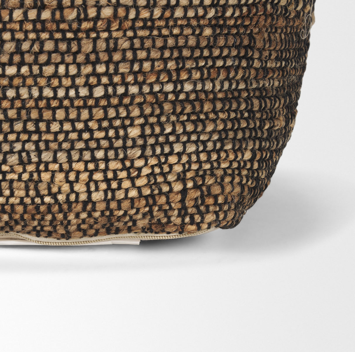 Samiya Jute w/ White Cotton Pouf by Mercana at Eve Furniture