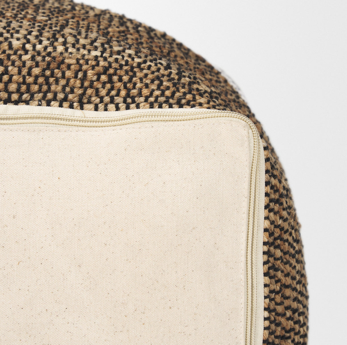 Samiya Jute w/ White Cotton Pouf by Mercana at Eve Furniture