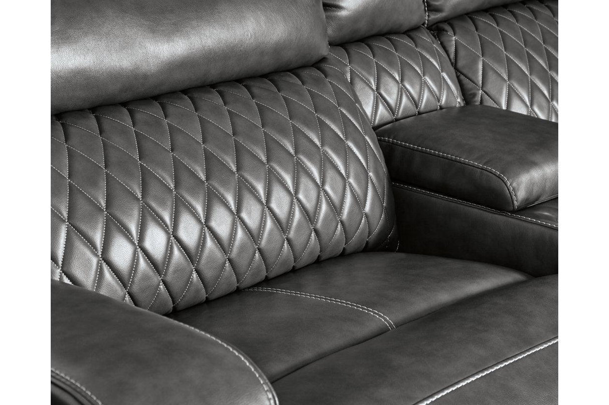 Samperstone Gray 3-Piece Power Reclining Modular Loveseat by Ashley at Eve Furniture