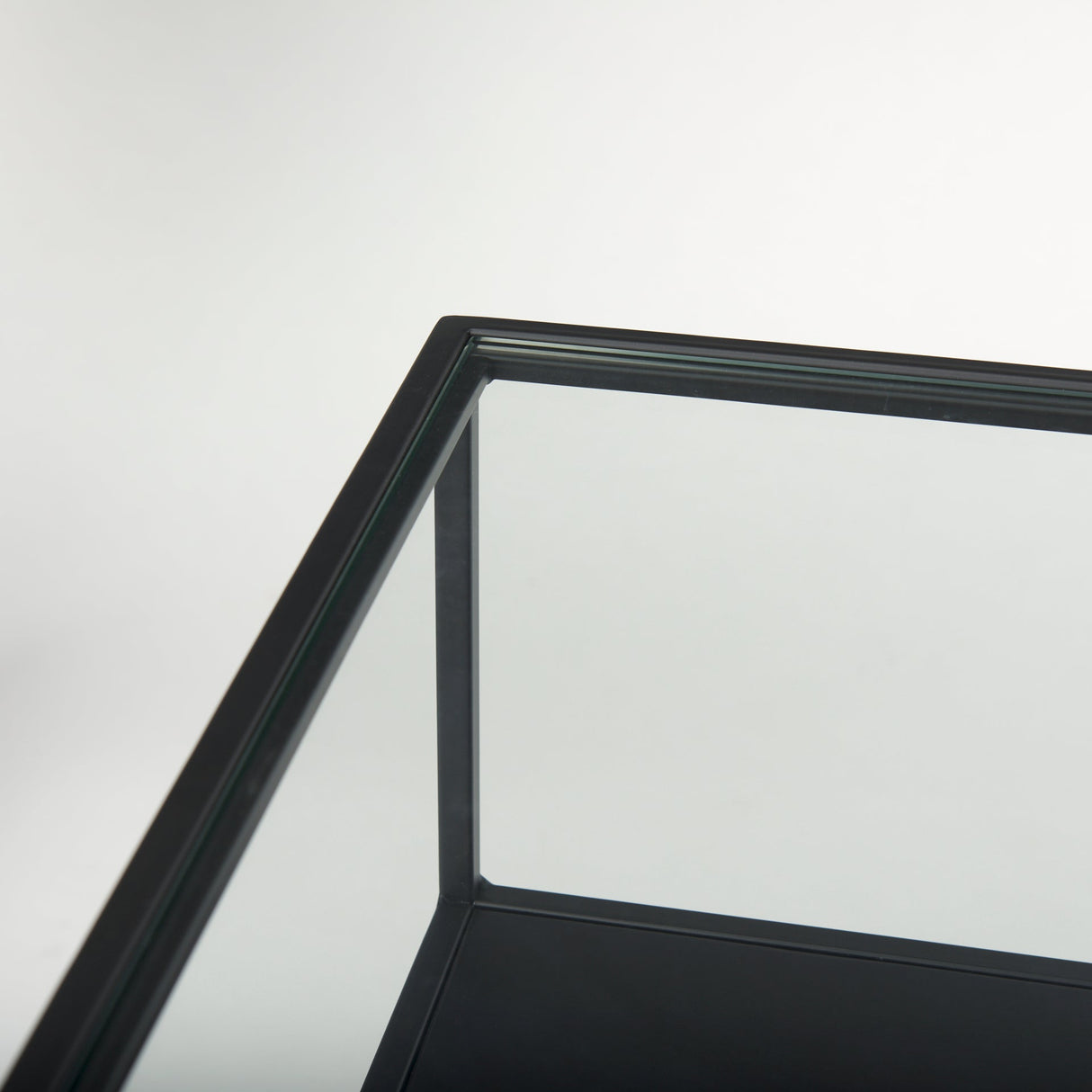 Samson Side Table Matte Black Metal and Glass by Mercana at Eve Furniture