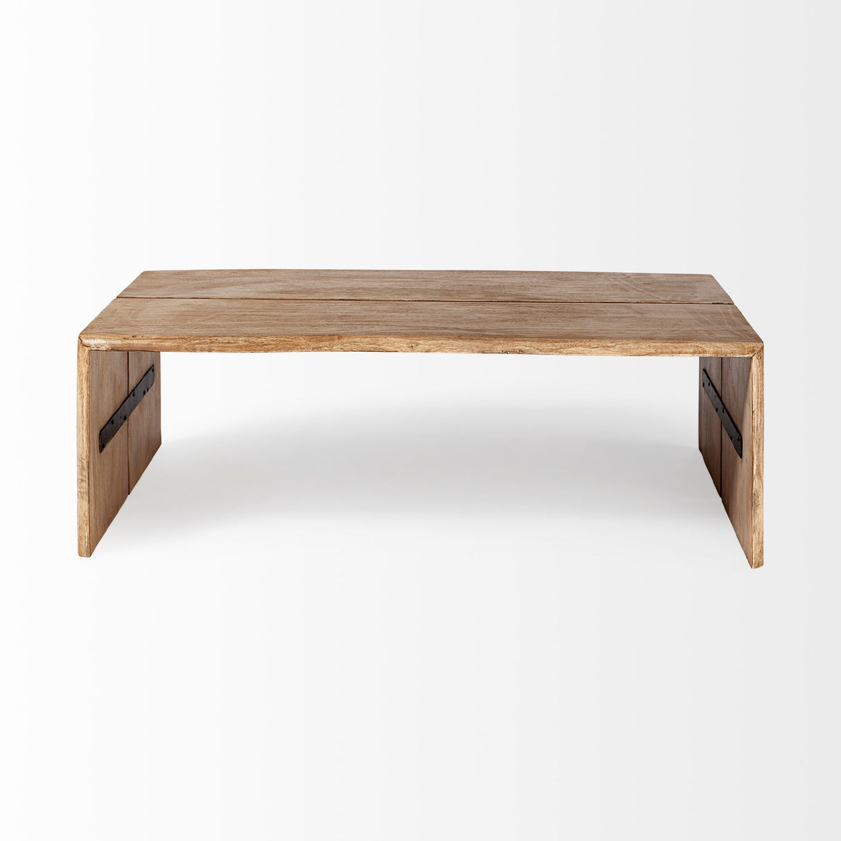 San Andreas 48x30.5 Rectangular Brown Solid Wood Top and Base Coffee Table by Mercana at Eve Furniture