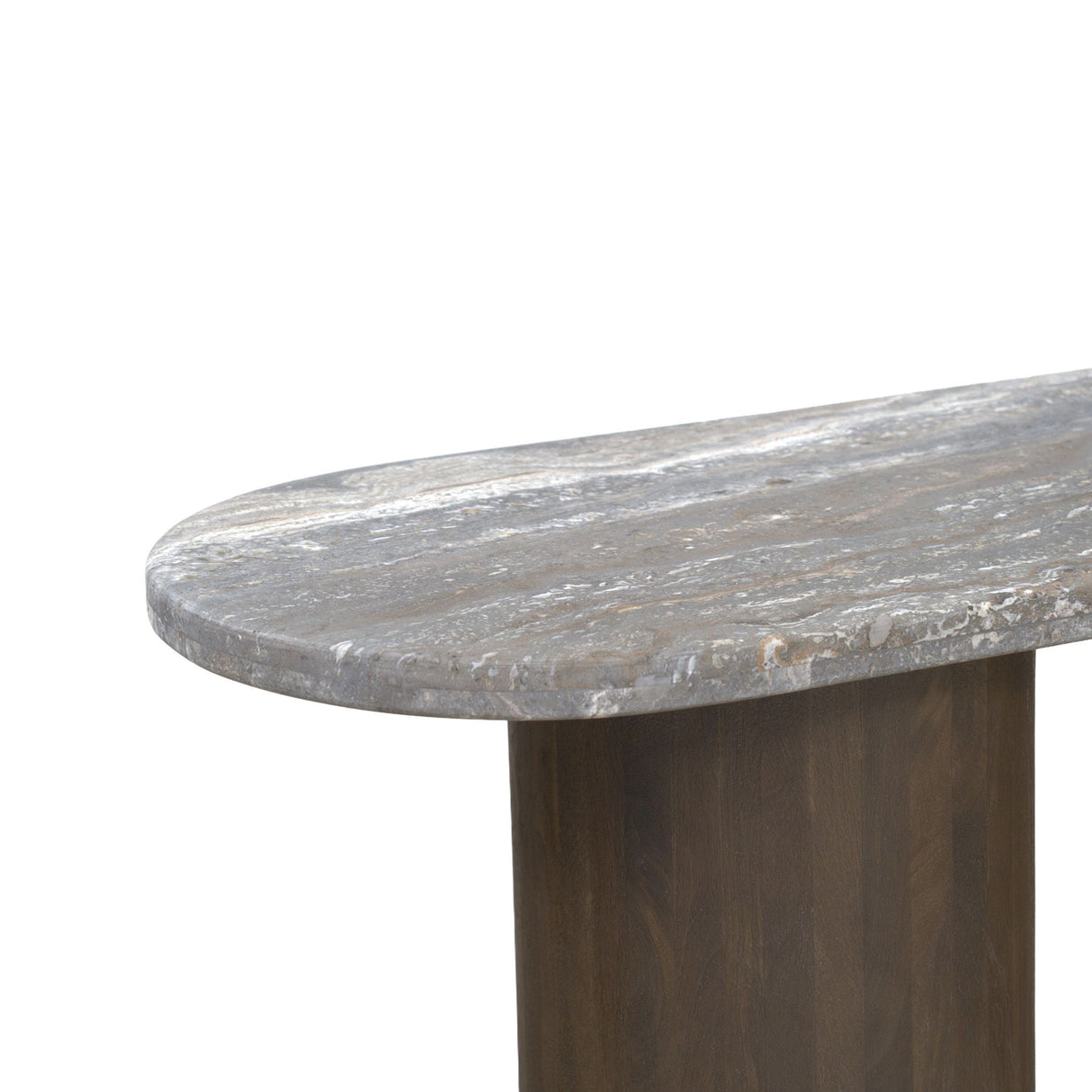 San Juan 55" Console Table in Royal Brown with Gray Travertine by Home Trends & Design at Eve Furniture
