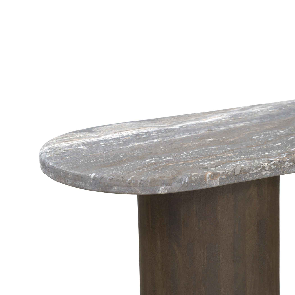 San Juan 55" Console Table in Royal Brown with Gray Travertine by Home Trends & Design at Eve Furniture