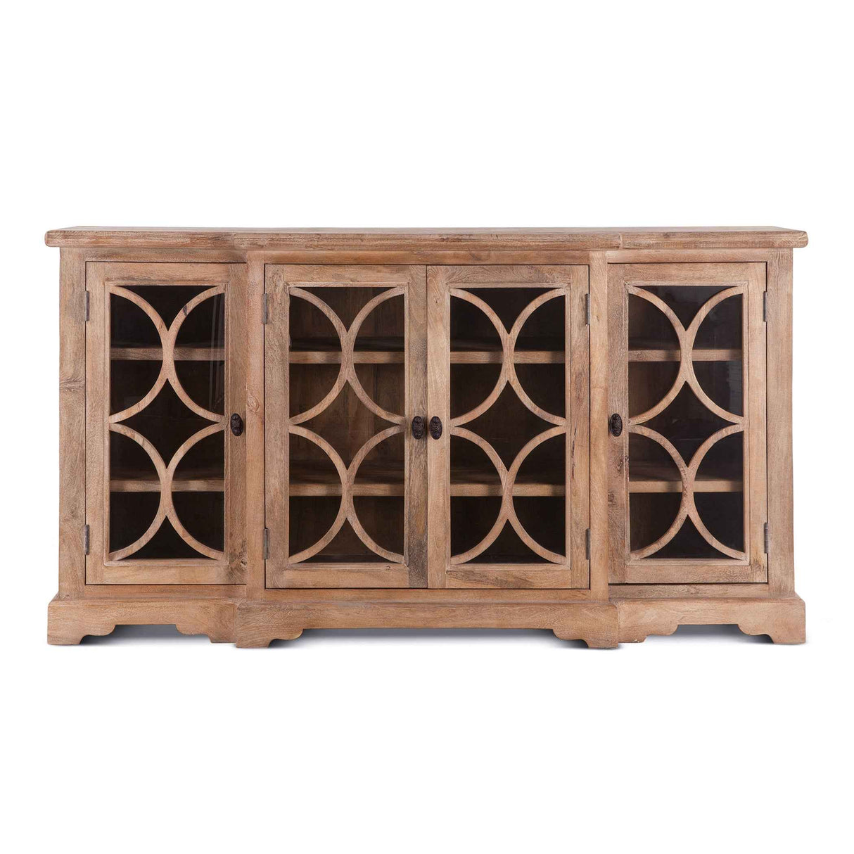 San Rafael 75" Glass Cabinet in Antique Oak by Home Trends & Design at Eve Furniture