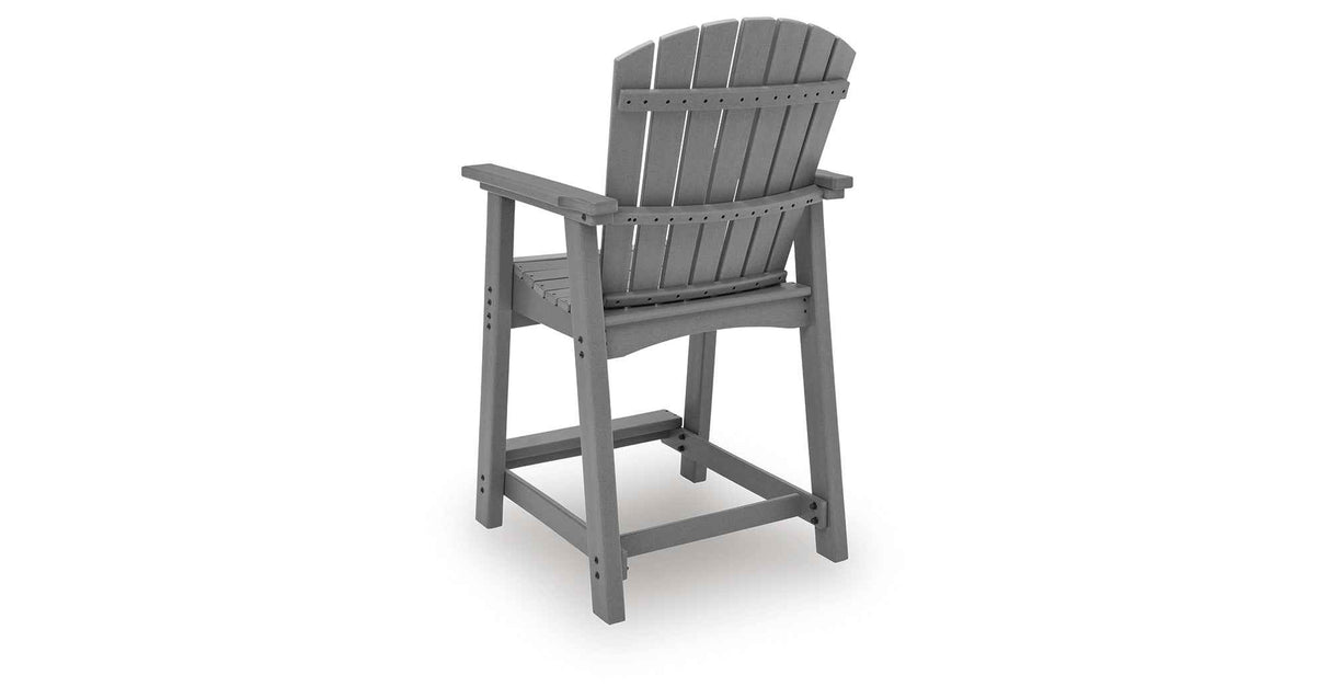 Sanctuary Beach Dark Gray Outdoor Counter Height Bar Stool (Set of 2) by Ashley at Eve Furniture