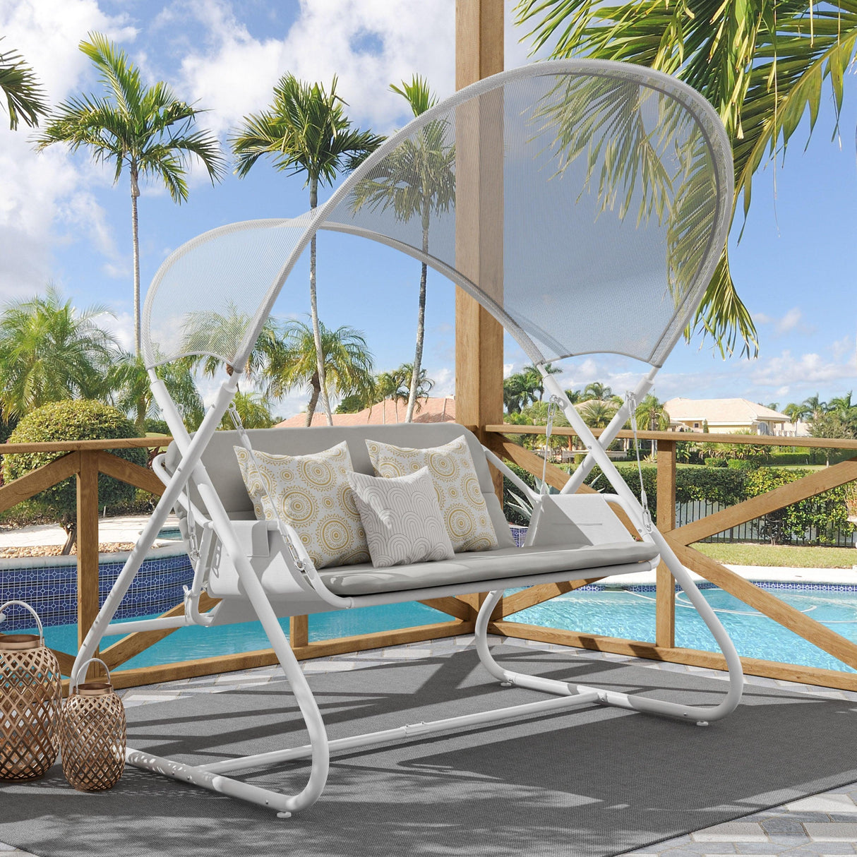Sandor White Swing Chair by Furniture of America at Eve Furniture