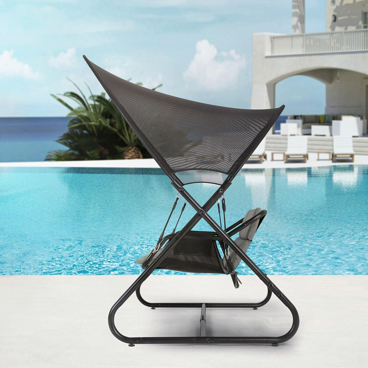 Sandor Black Swing Chair by Furniture of America at Eve Furniture