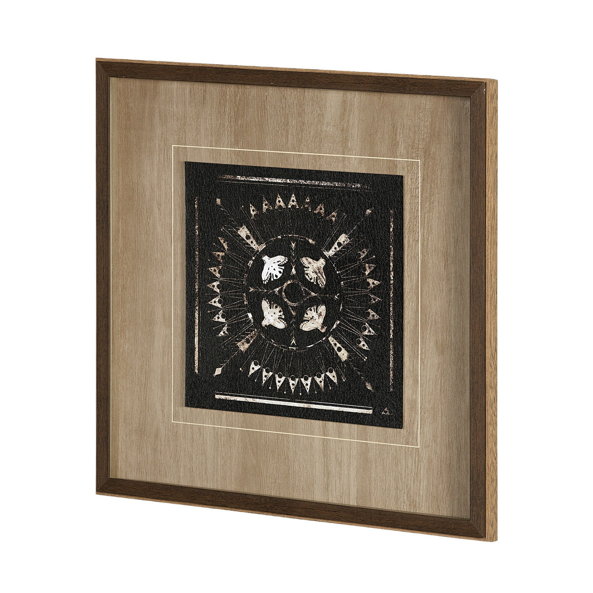 Sandpainting-Ink I by Mercana Studio a Hand Embellished Textured Framed Art Print Matted under Glass by Mercana at Eve Furniture